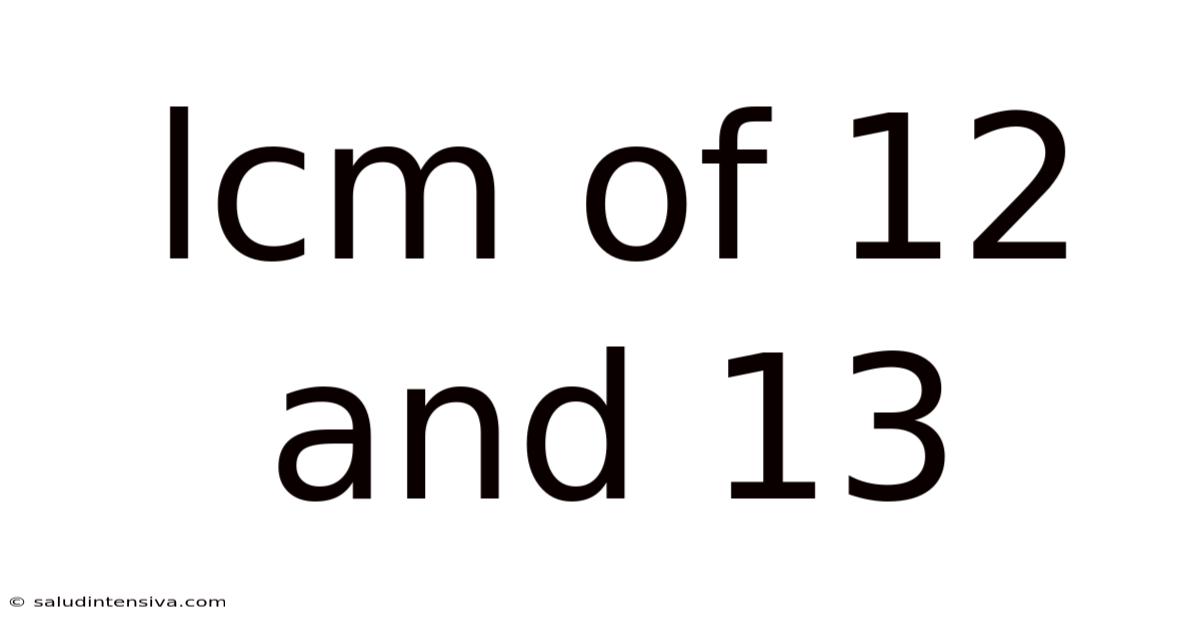 Lcm Of 12 And 13
