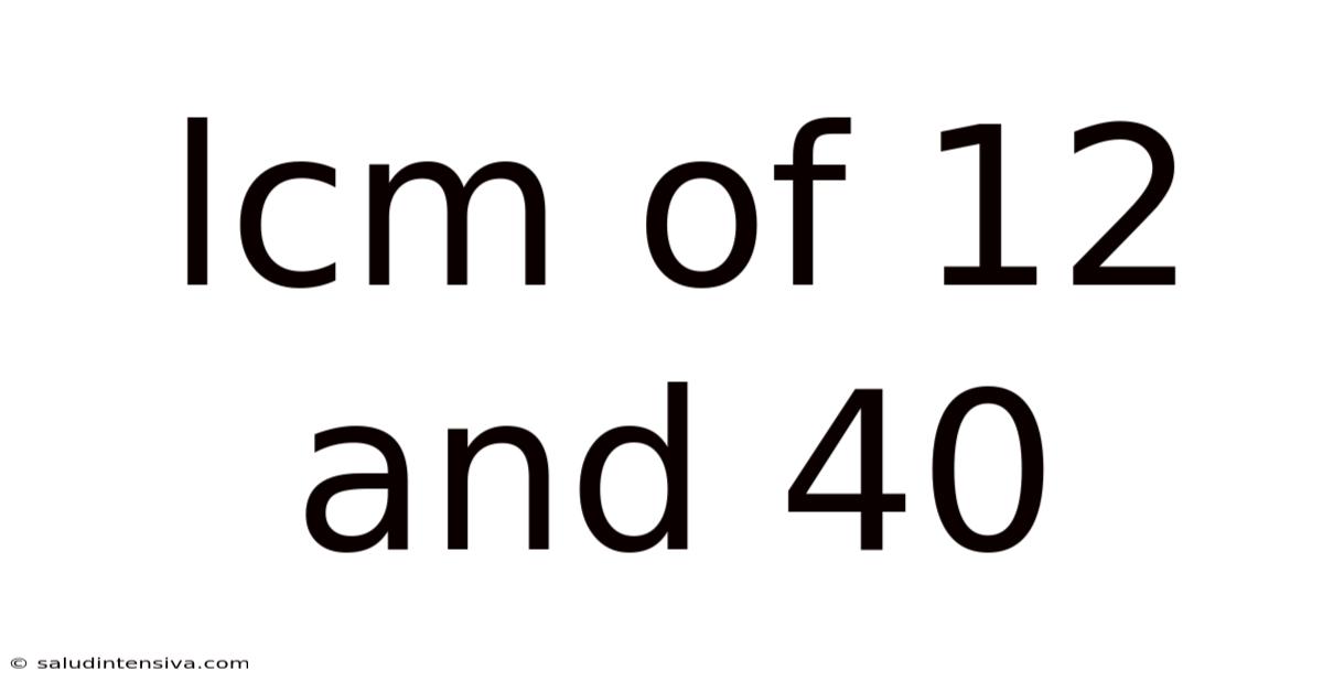 Lcm Of 12 And 40