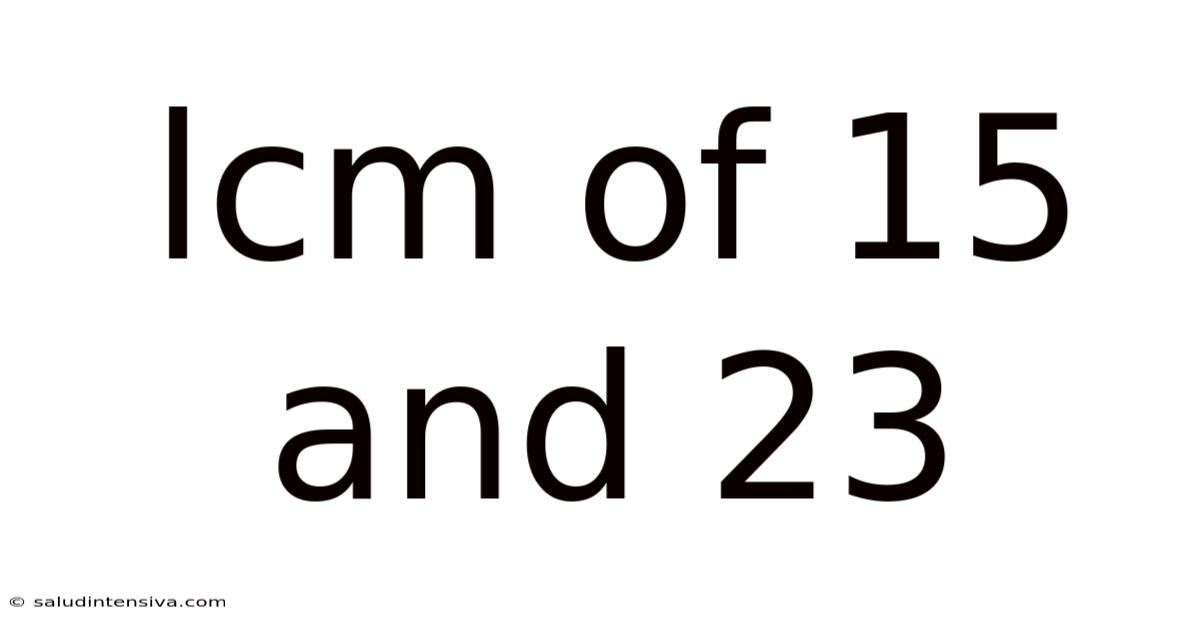 Lcm Of 15 And 23