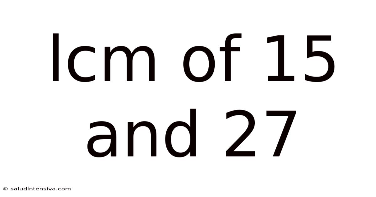 Lcm Of 15 And 27