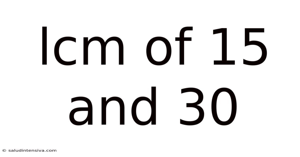Lcm Of 15 And 30