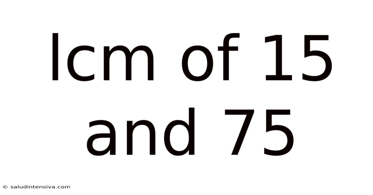 Lcm Of 15 And 75
