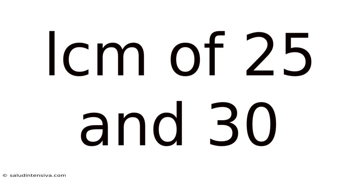 Lcm Of 25 And 30