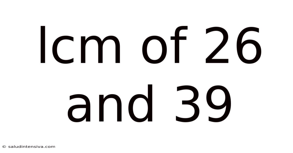 Lcm Of 26 And 39