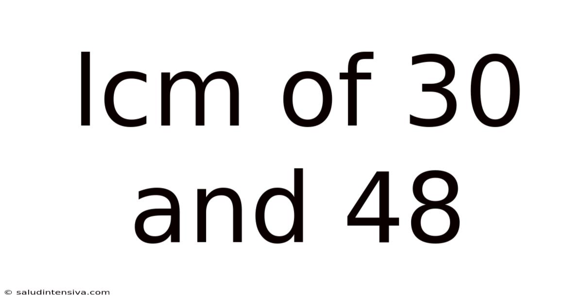 Lcm Of 30 And 48