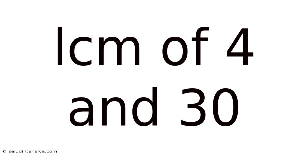 Lcm Of 4 And 30