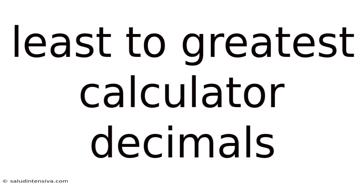 Least To Greatest Calculator Decimals