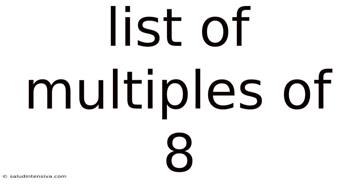List Of Multiples Of 8