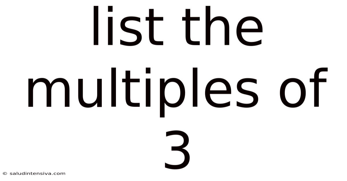 List The Multiples Of 3