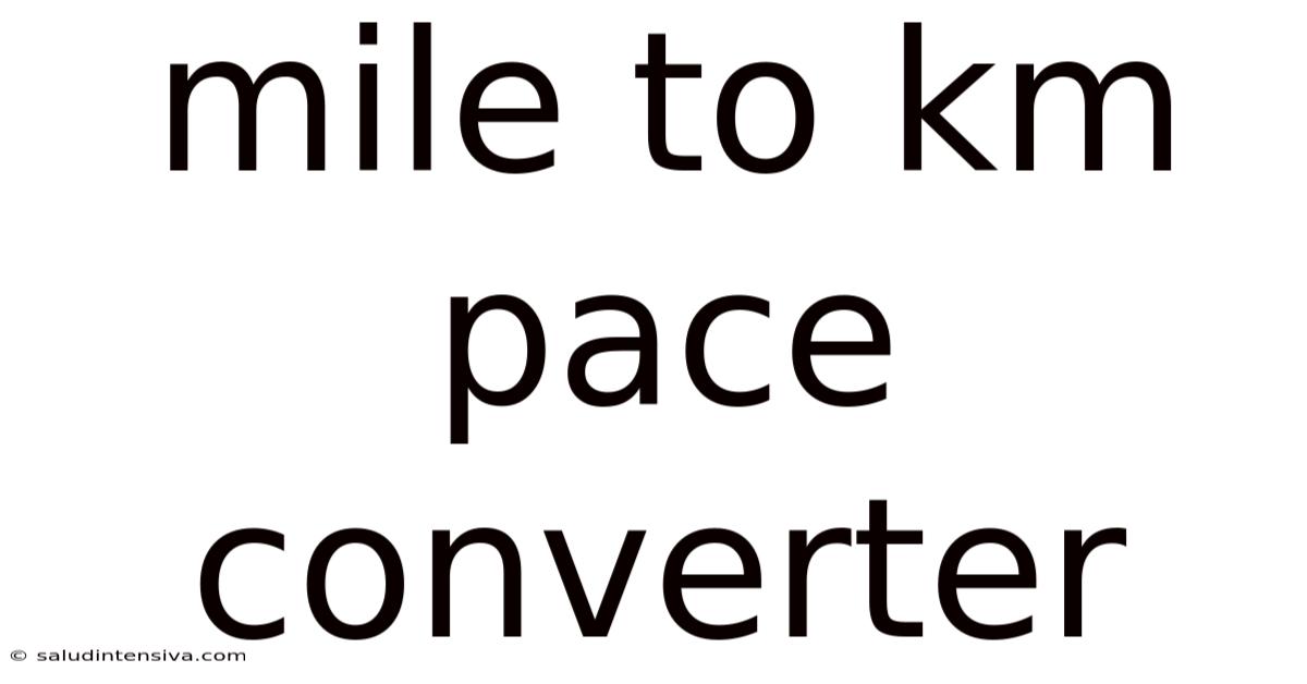 Mile To Km Pace Converter