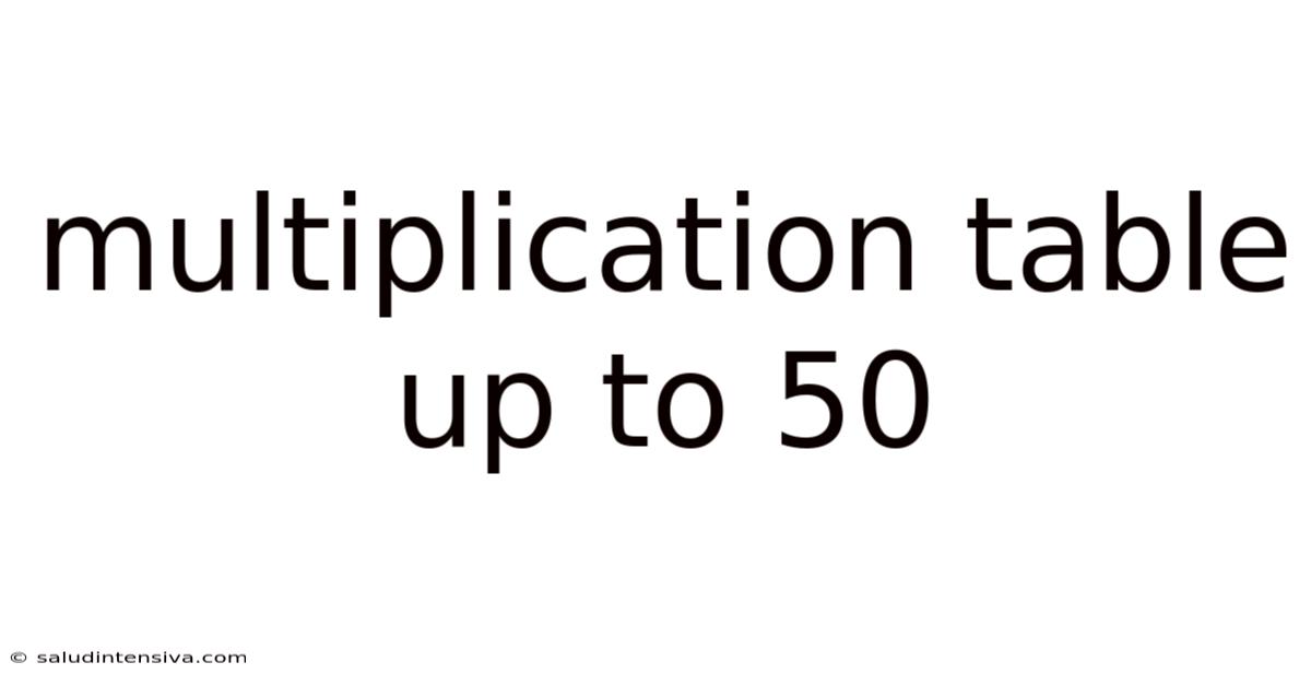 Multiplication Table Up To 50
