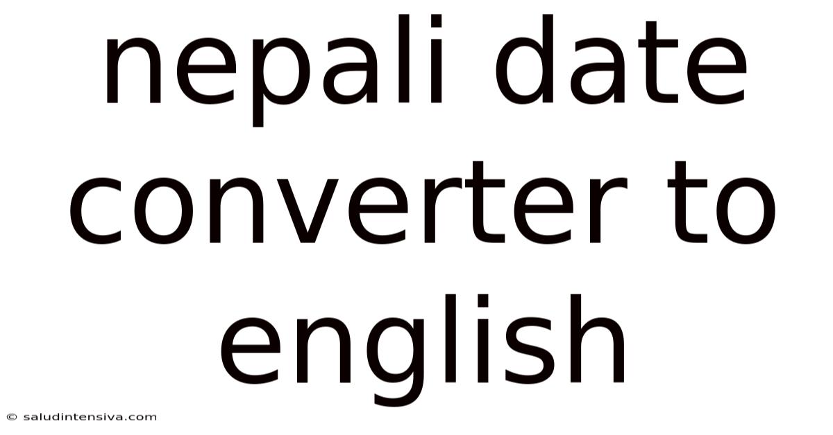 Nepali Date Converter To English