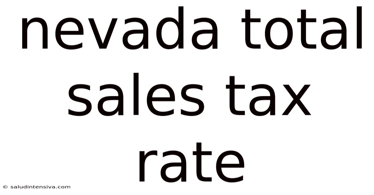 Nevada Total Sales Tax Rate