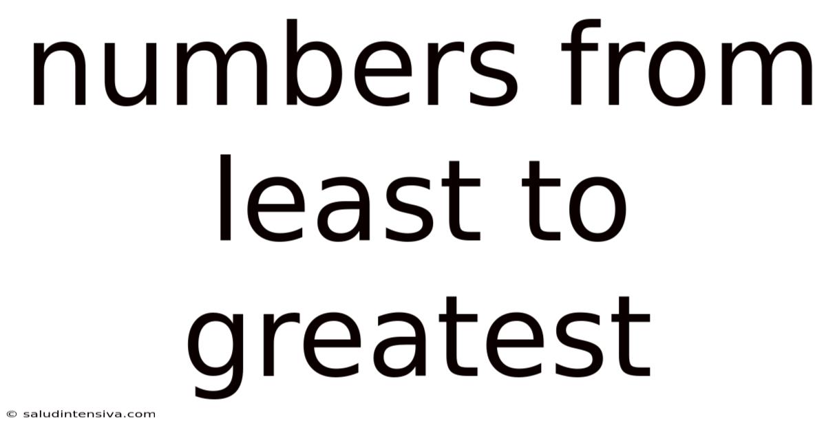 Numbers From Least To Greatest