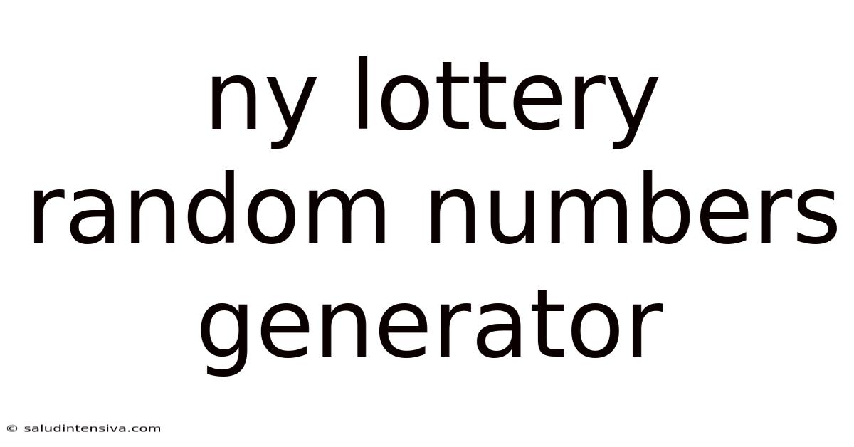 Ny Lottery Random Numbers Generator