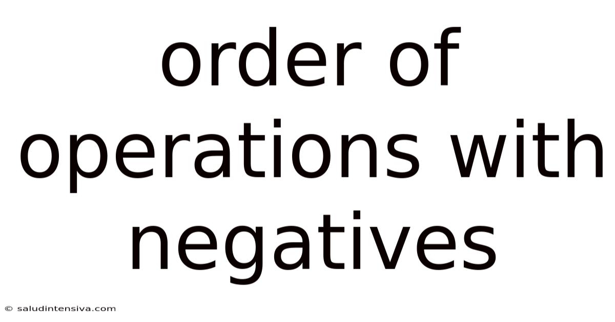 Order Of Operations With Negatives