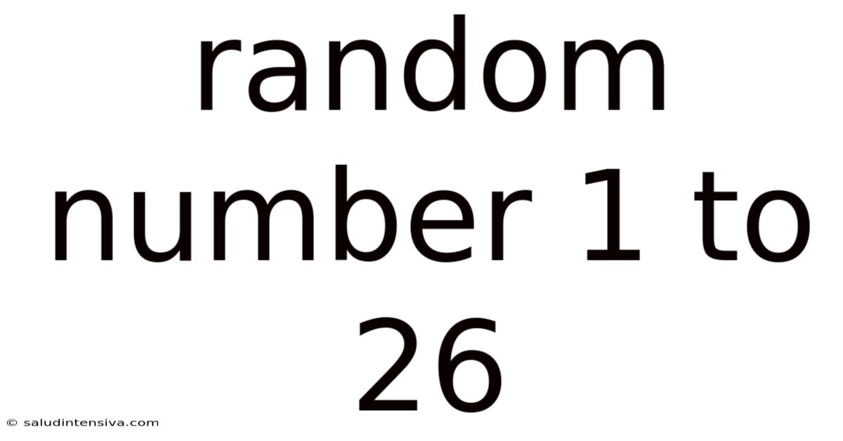 Random Number 1 To 26
