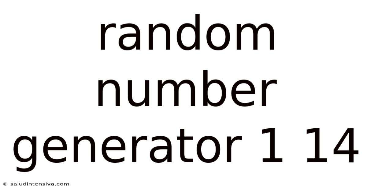 Random Number Generator 1 14
