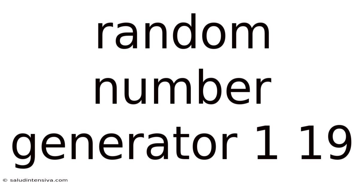Random Number Generator 1 19