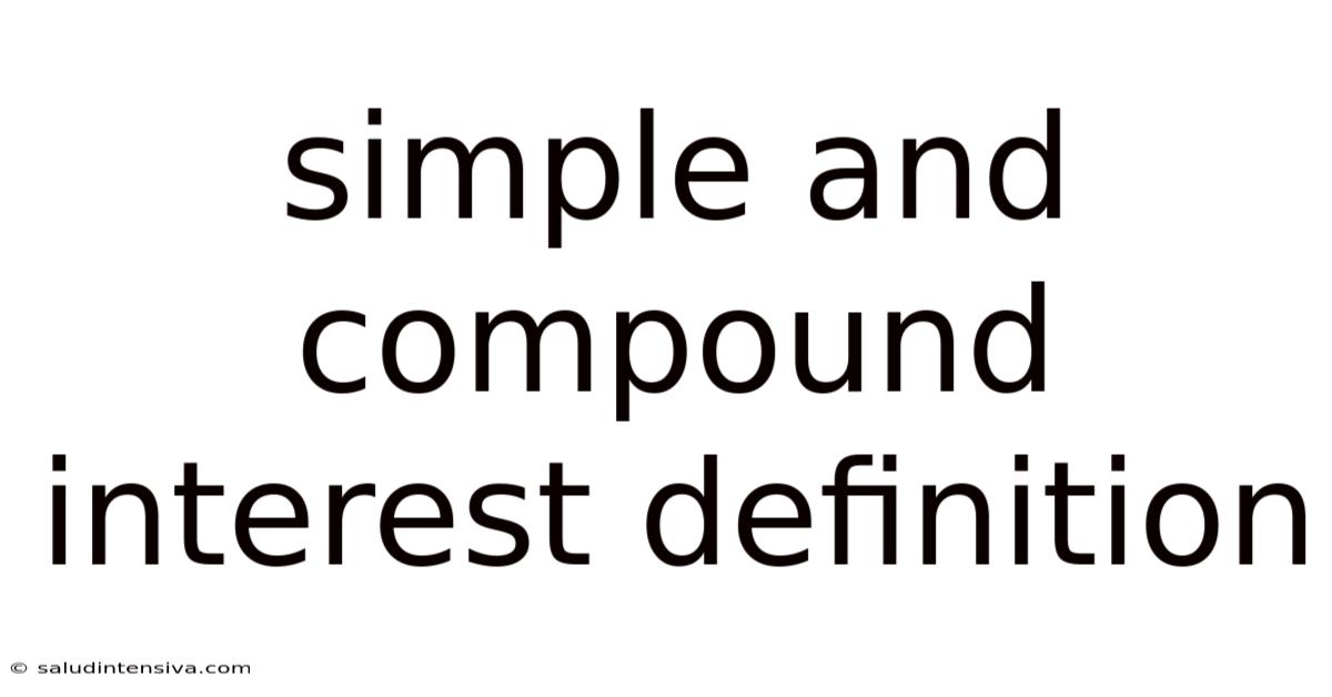 Simple And Compound Interest Definition