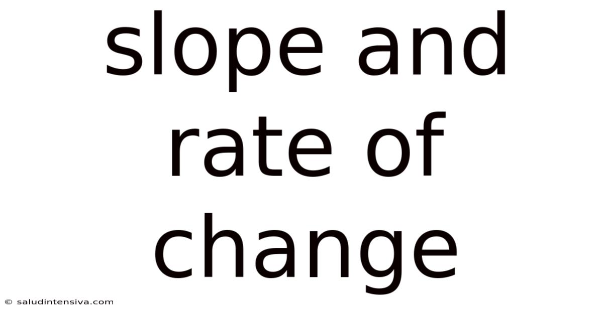 Slope And Rate Of Change