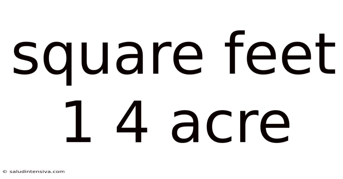 Square Feet 1 4 Acre