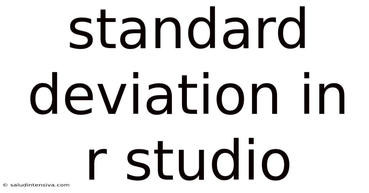 Standard Deviation In R Studio