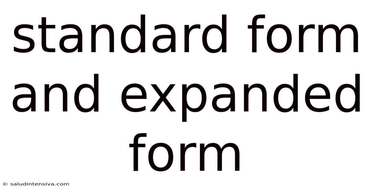 Standard Form And Expanded Form