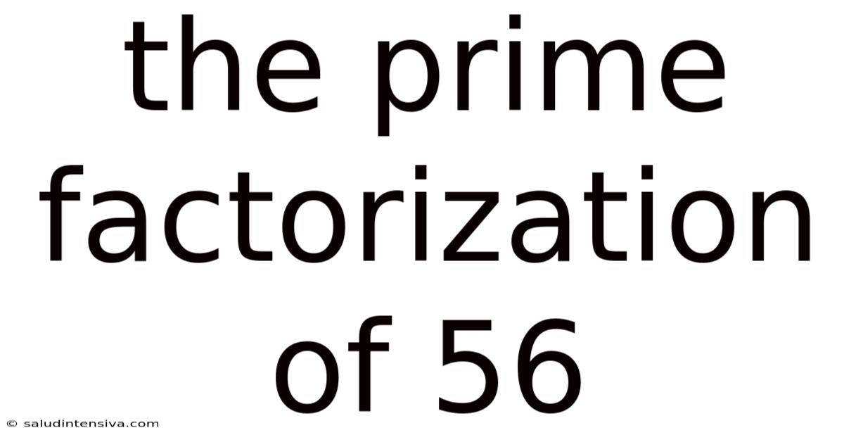 The Prime Factorization Of 56