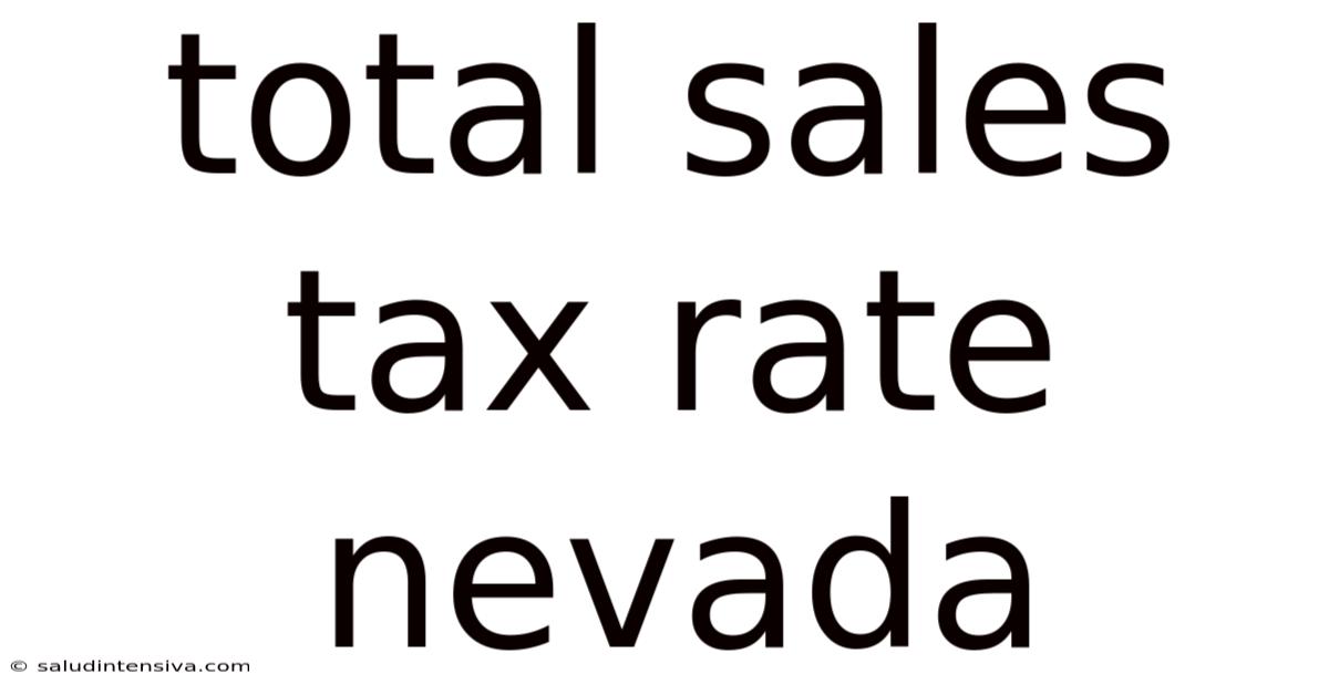 Total Sales Tax Rate Nevada