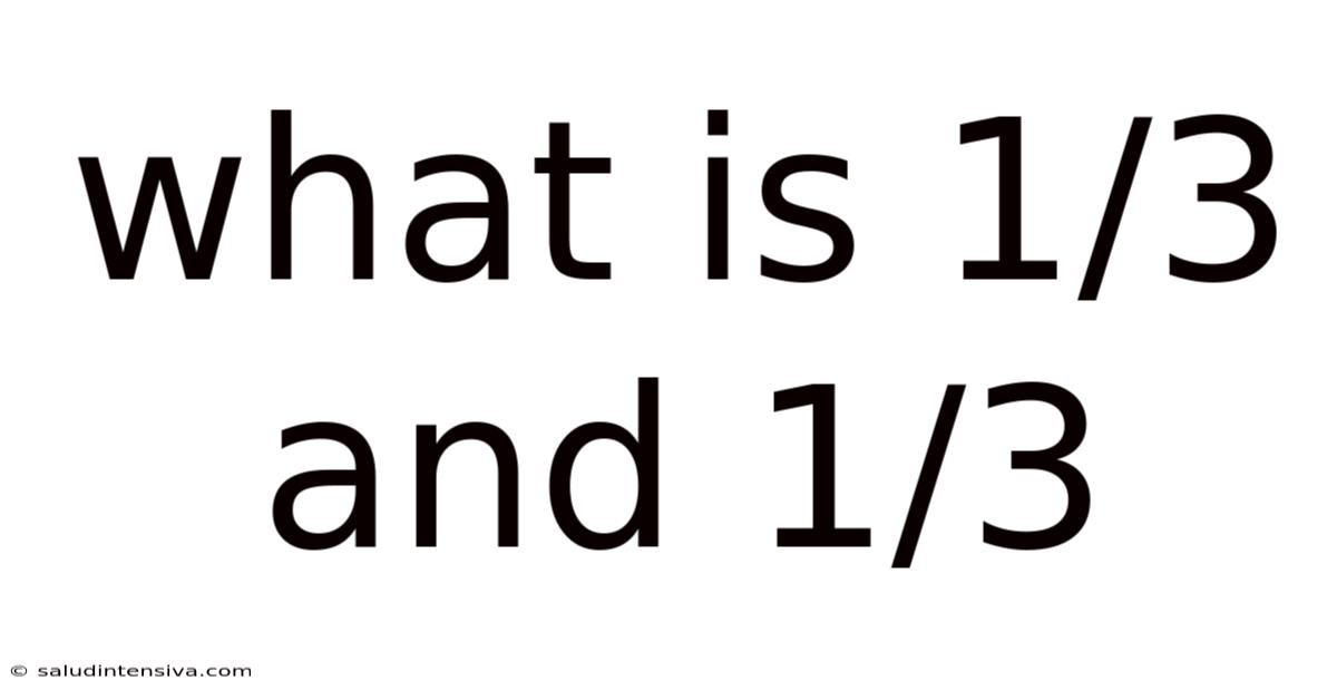 What Is 1/3 And 1/3