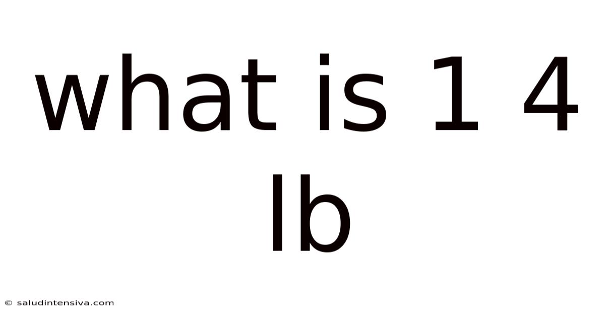 What Is 1 4 Lb