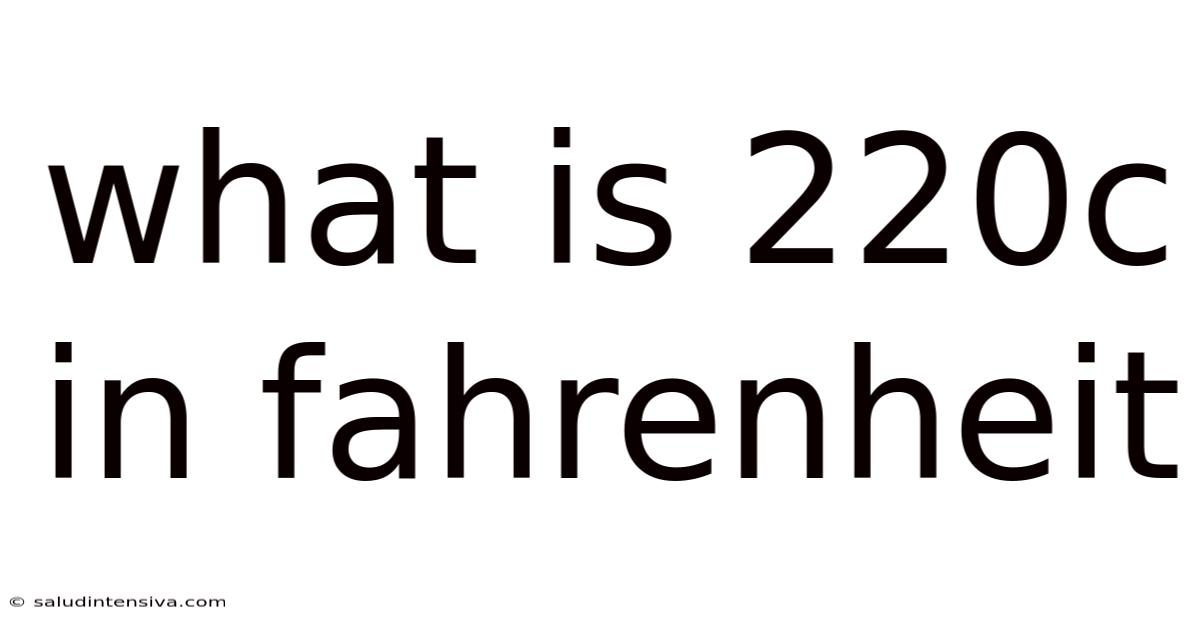 What Is 220c In Fahrenheit