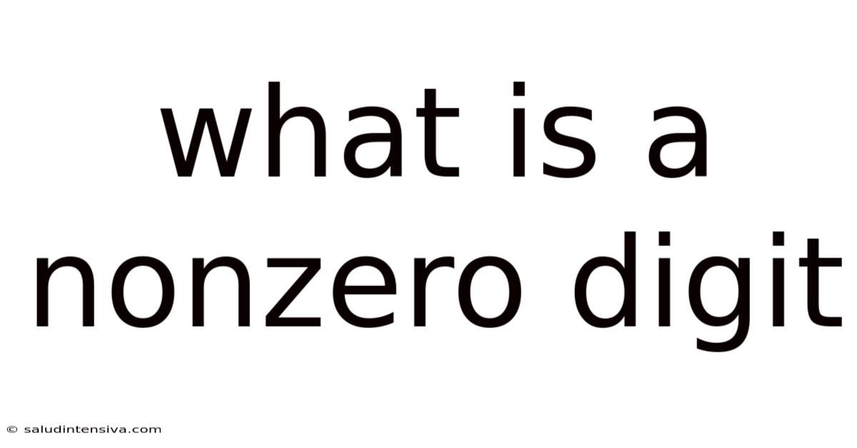 What Is A Nonzero Digit