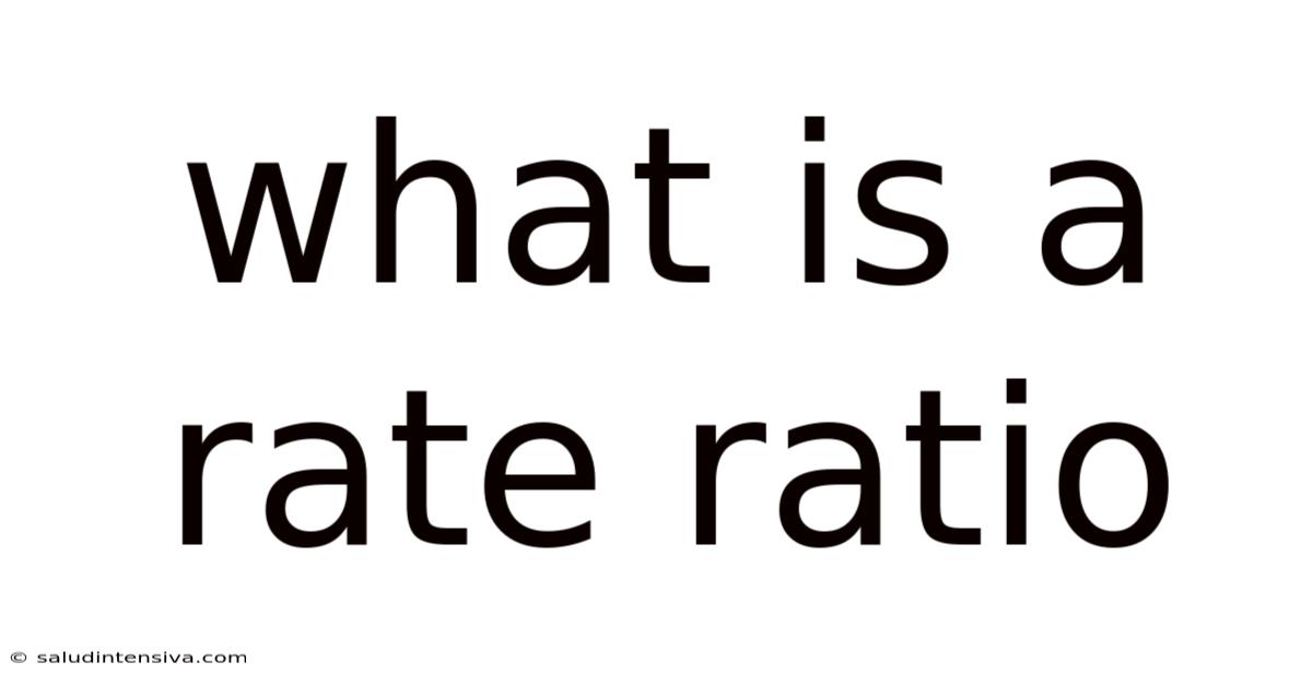 What Is A Rate Ratio