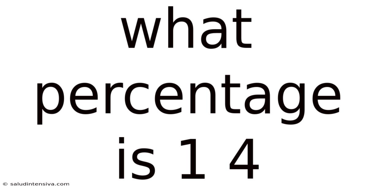 What Percentage Is 1 4