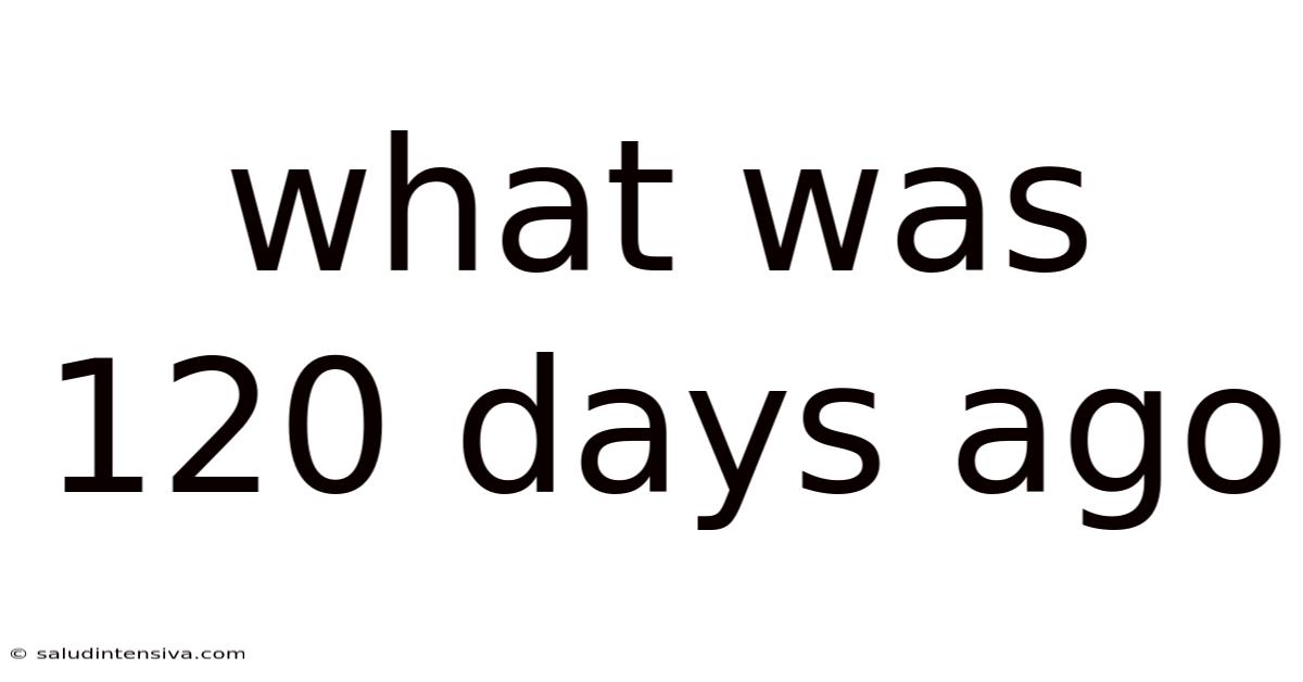 What Was 120 Days Ago