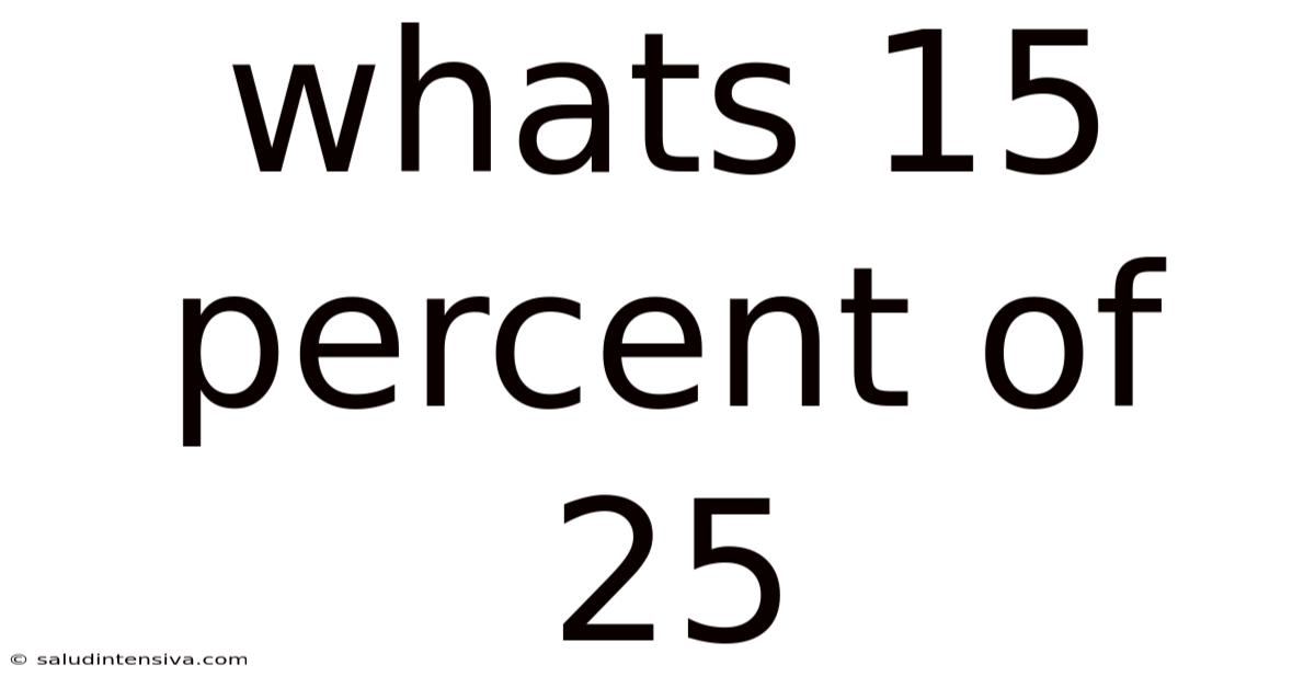Whats 15 Percent Of 25
