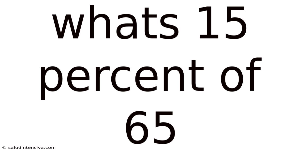 Whats 15 Percent Of 65