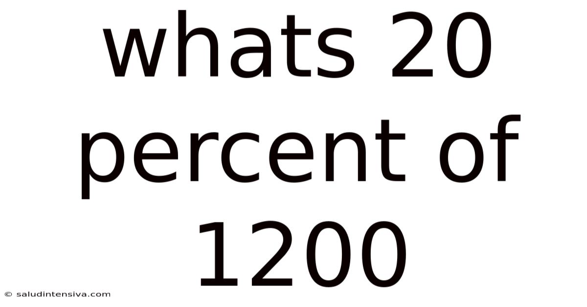Whats 20 Percent Of 1200